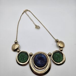 Erica Lyons Gold Necklace with Blue and Green Accents